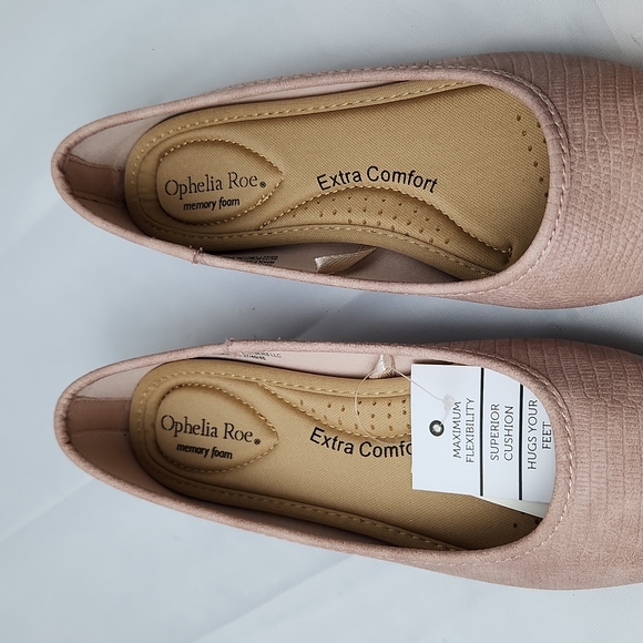 Ophelia Roe Women's Memory Foam Extra Comfort Phoebe Snake Pink Flats Size 6 NWT - Picture 9 of 10
